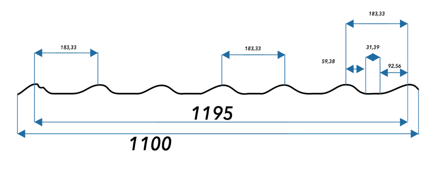 Схема металочерепиці Топаз