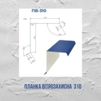 Планка вітрозахисна 310мм l=2м